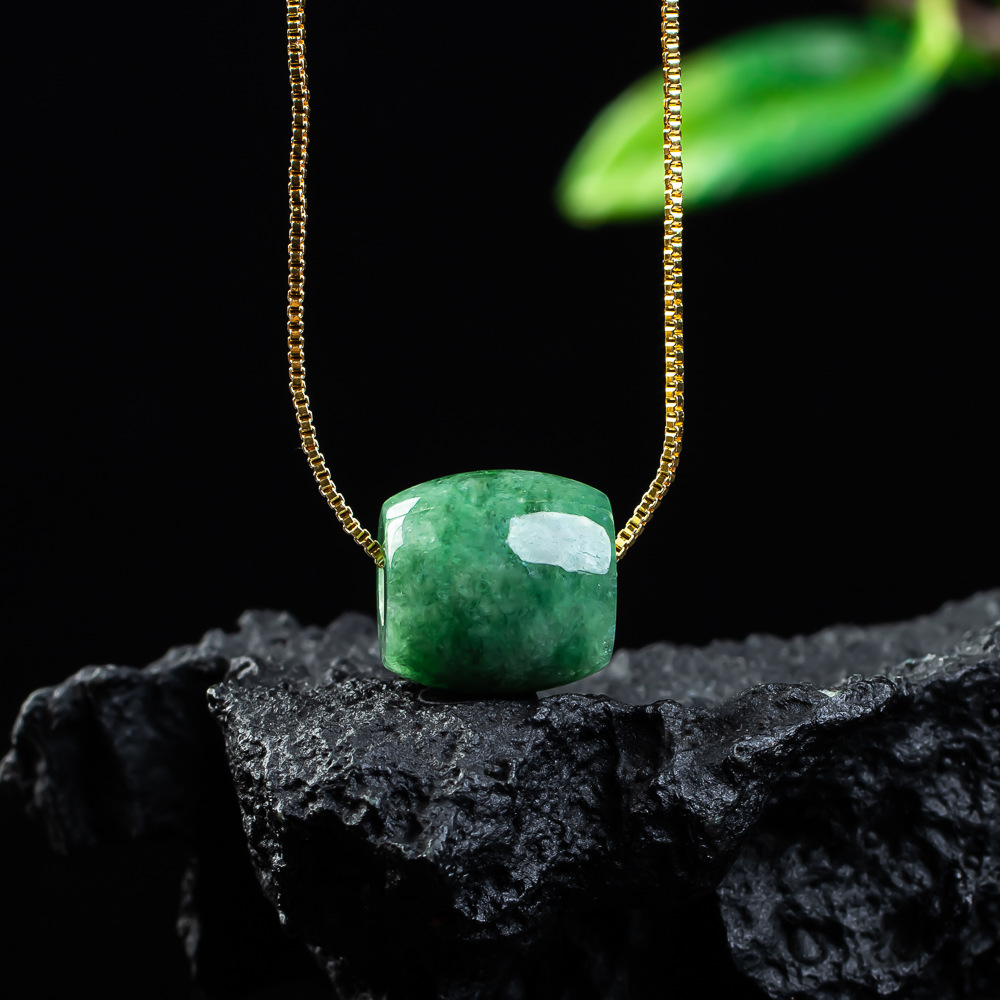 Cocktail Shaker Set - Natural real jade grânulo pingente myanmar