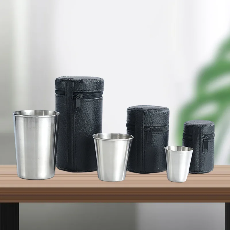 Conjunto de 4 copos de aço ino - Whisky Beer And Wine avaliação e preço