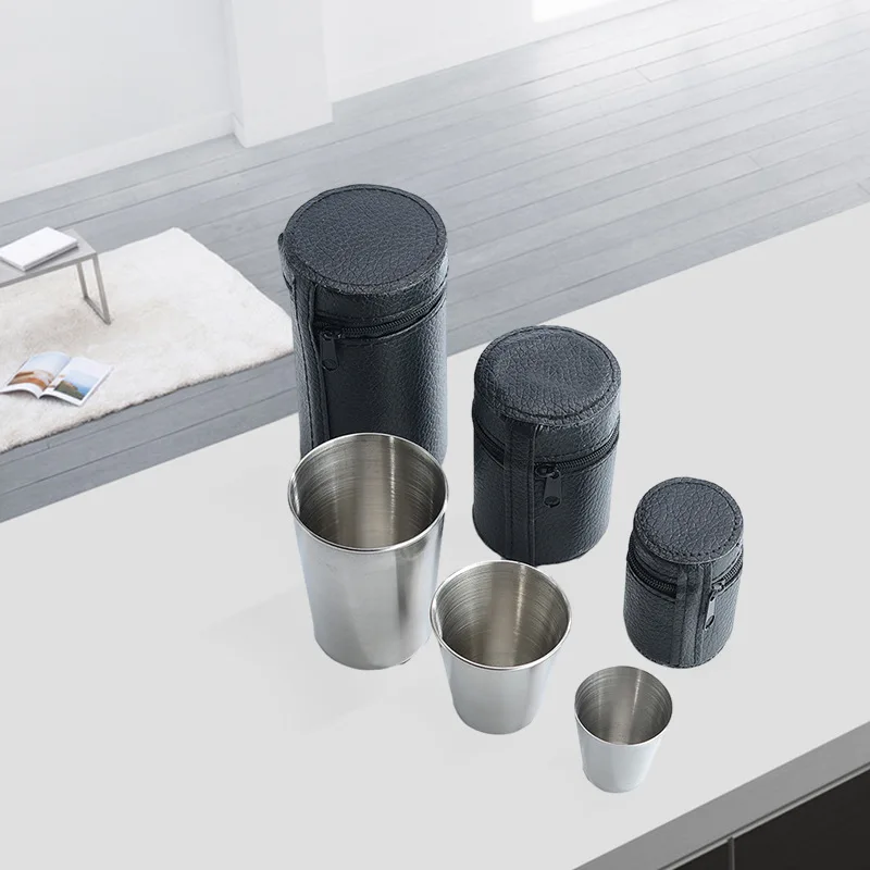 Conjunto de 4 copos de aço ino - Whisky Beer And Wine avaliação e preço